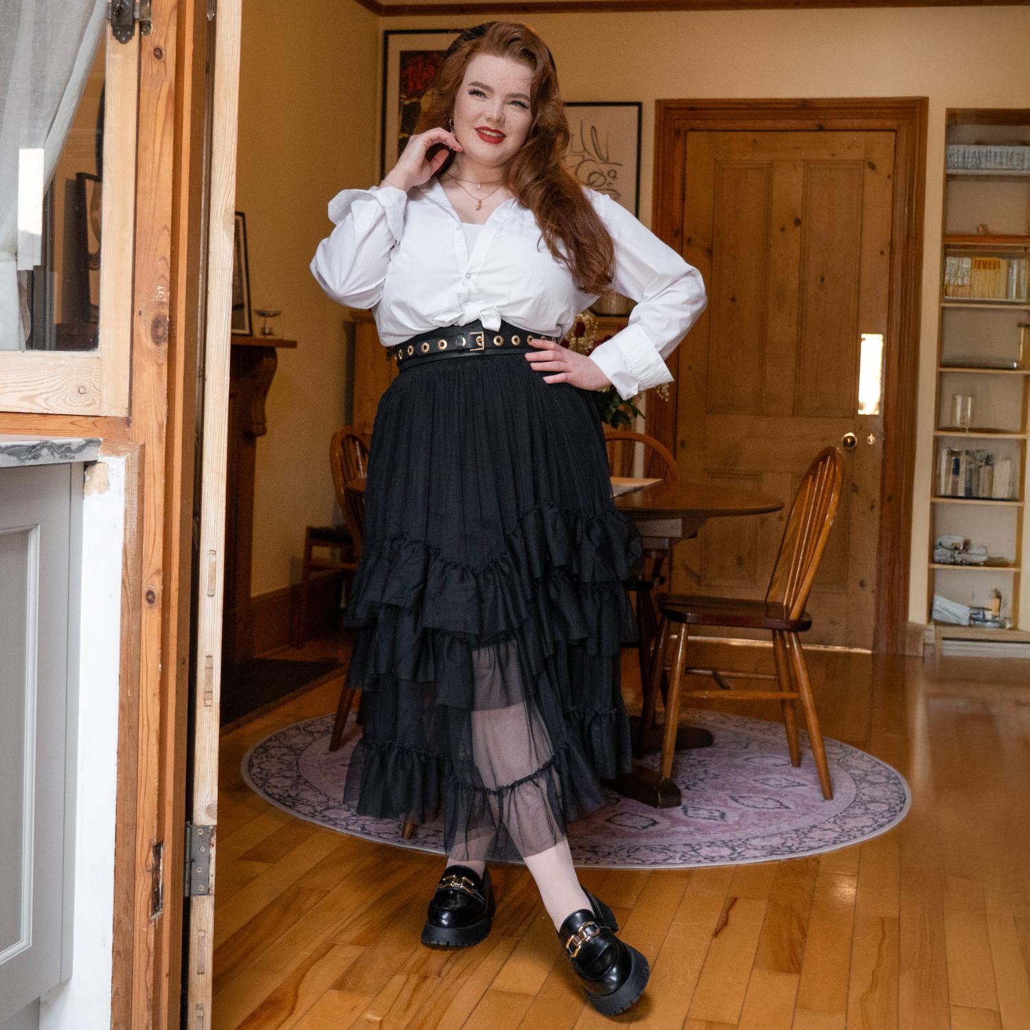 Maxi Mesh Skirt - Black