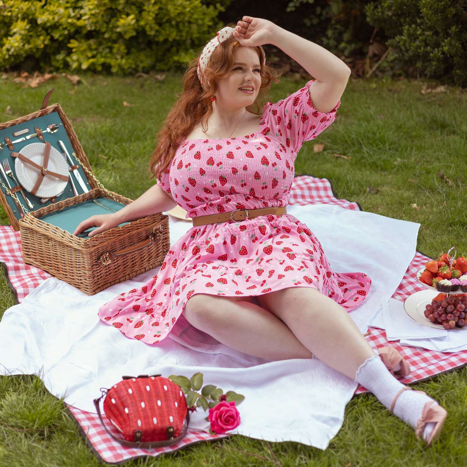 Strawberry Jersey Mini Dress