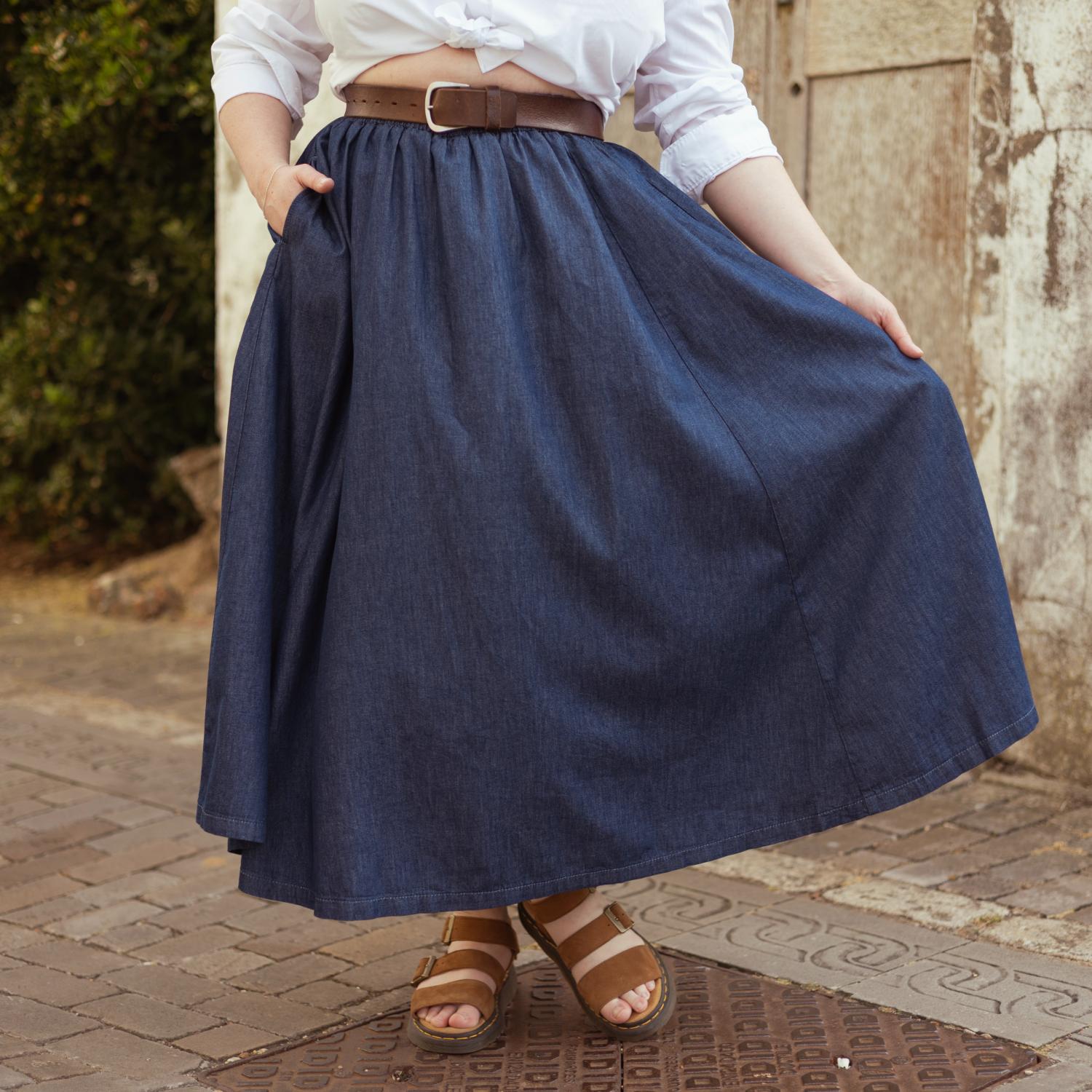 Maxi Chambray Skirt - Denim