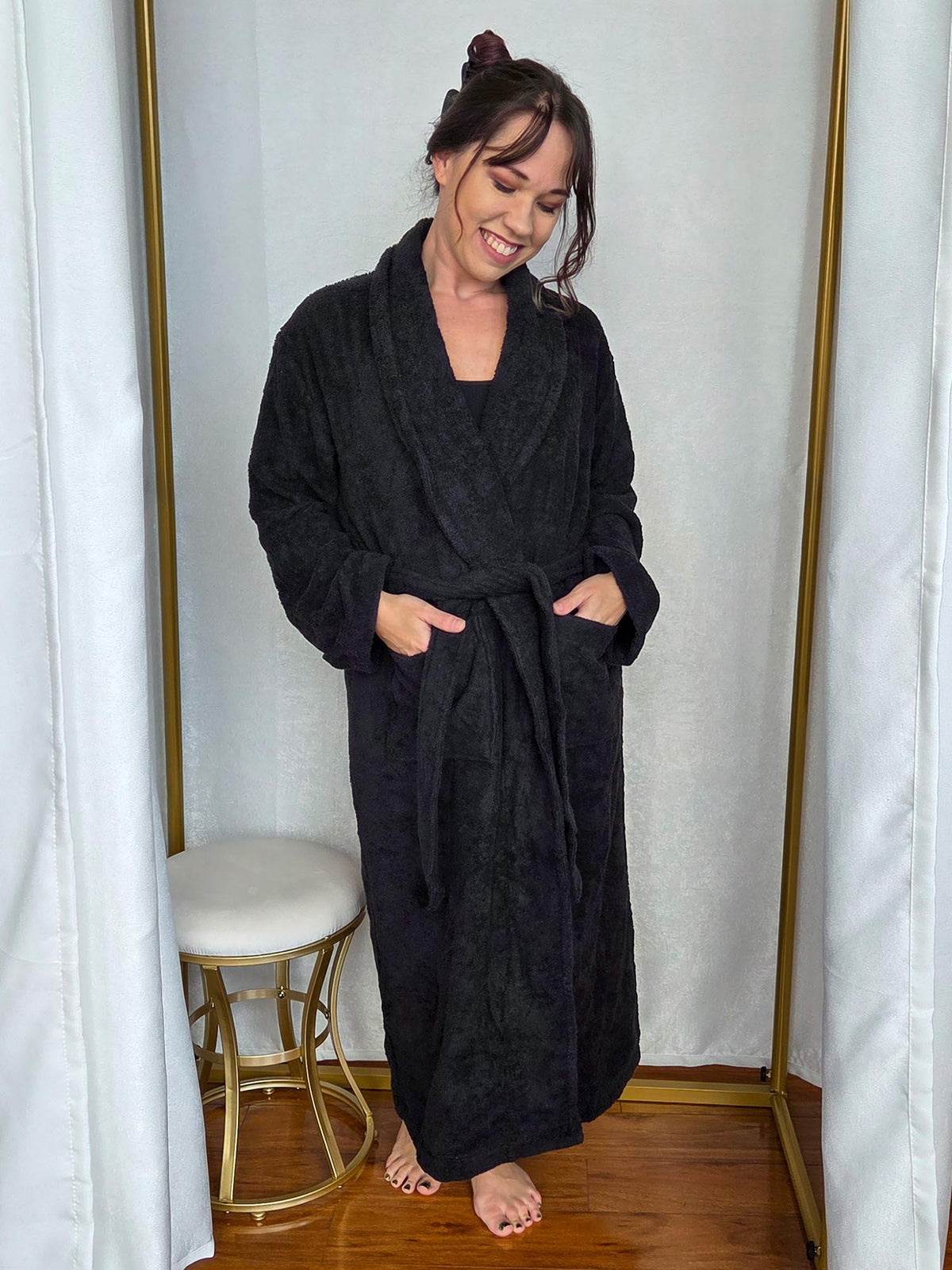 Floof Bath Robe - Black
