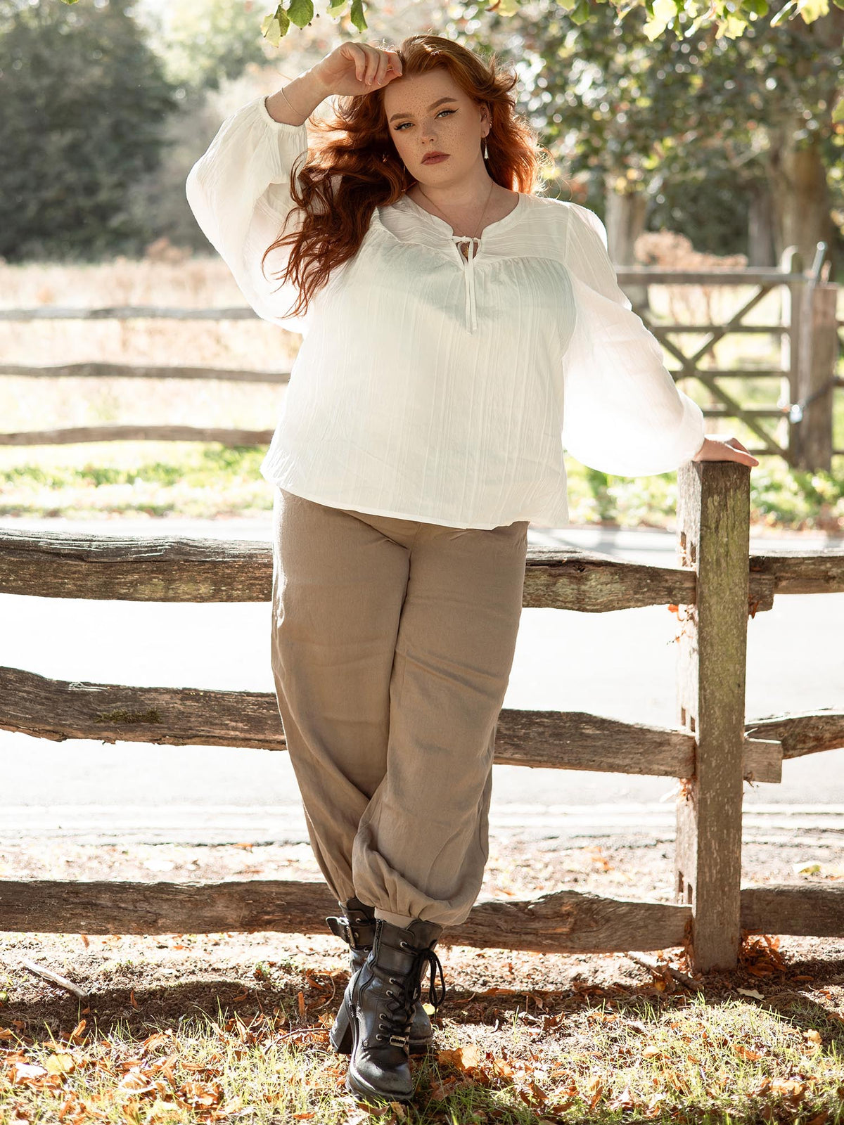 Iona Textured Woven Blouse - Cream