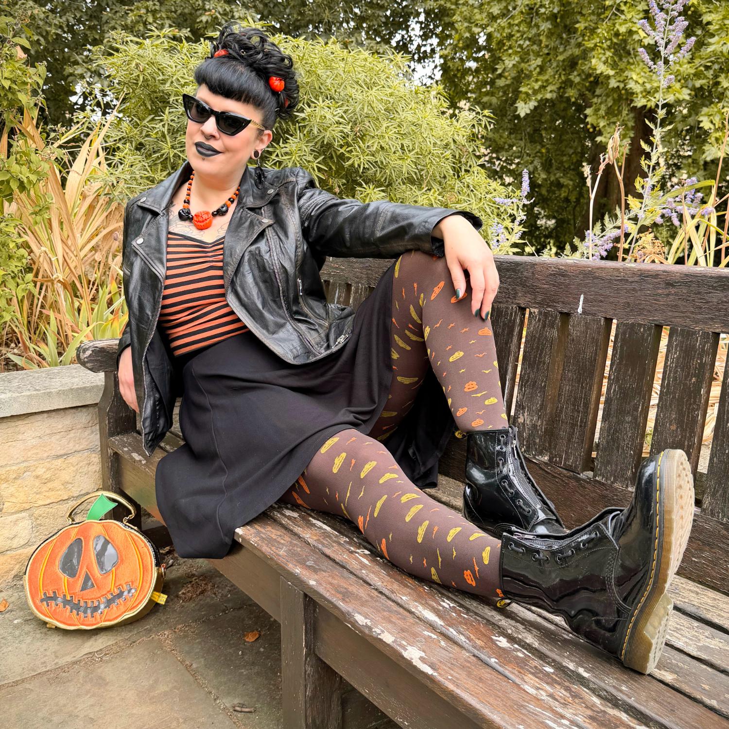 Halloween Tights - Jack O Lantern - Bear
