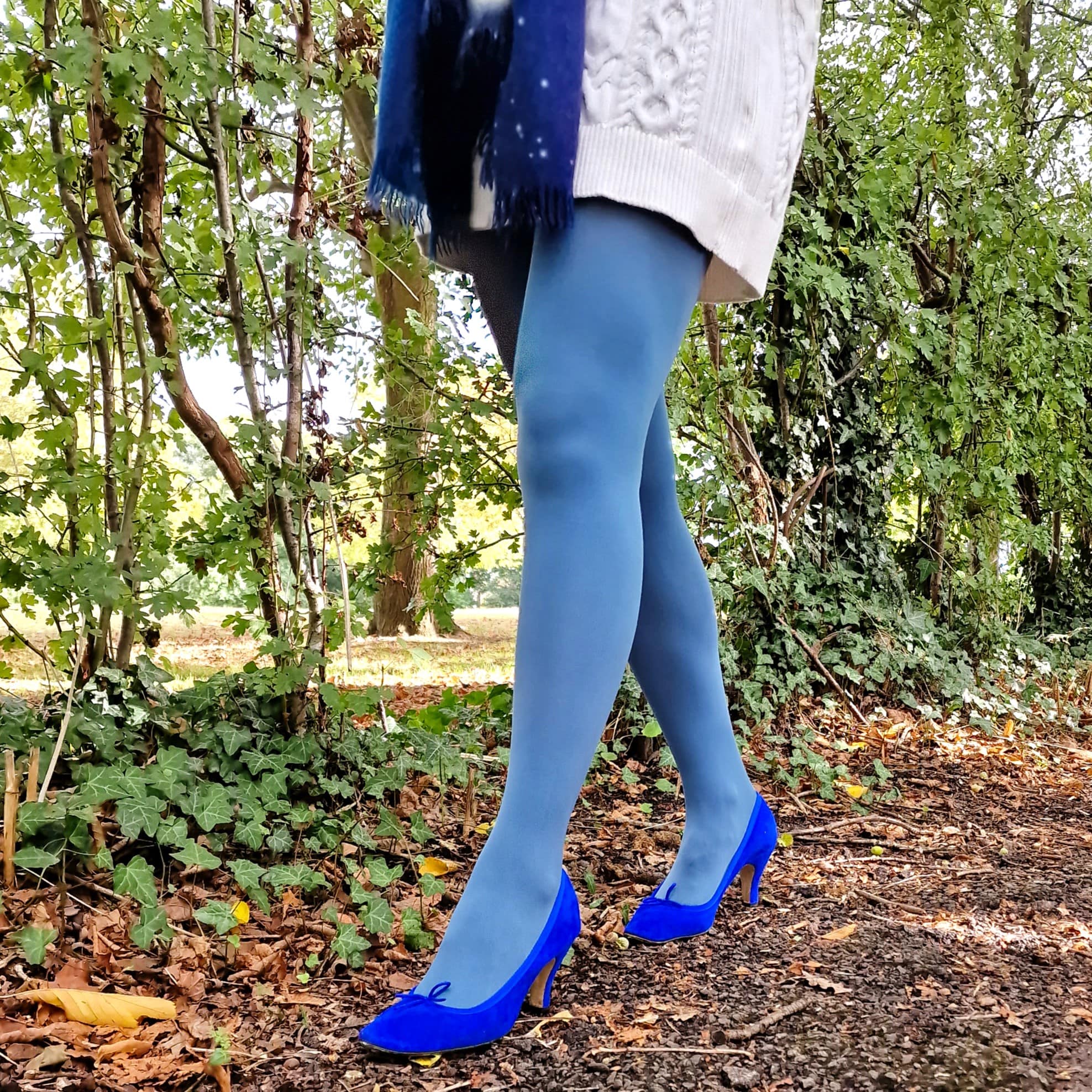 Blue opaque outlet tights