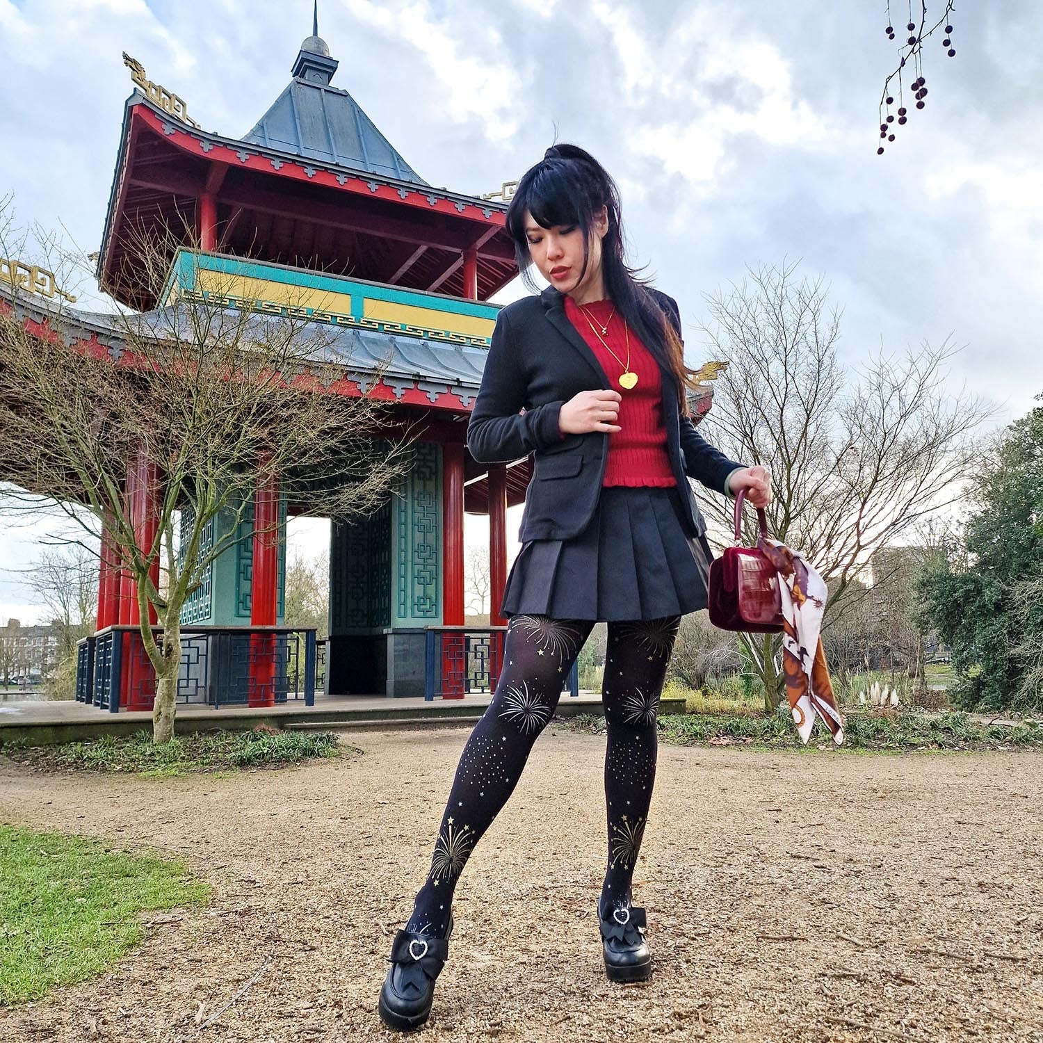 80 Denier Opaque Tights - Glitter Fireworks