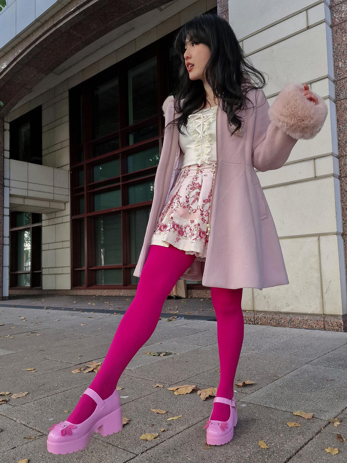 120 Denier Super-Opaque Tights - Raspberry Pie