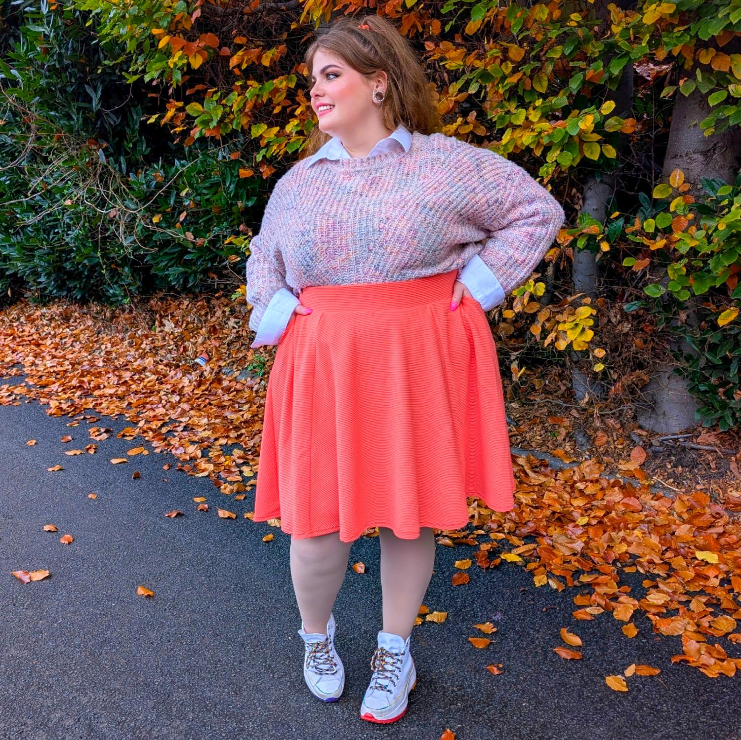Ottoman Flare Skirt - Spiced Coral - Tights & Clothes In Sizes 4