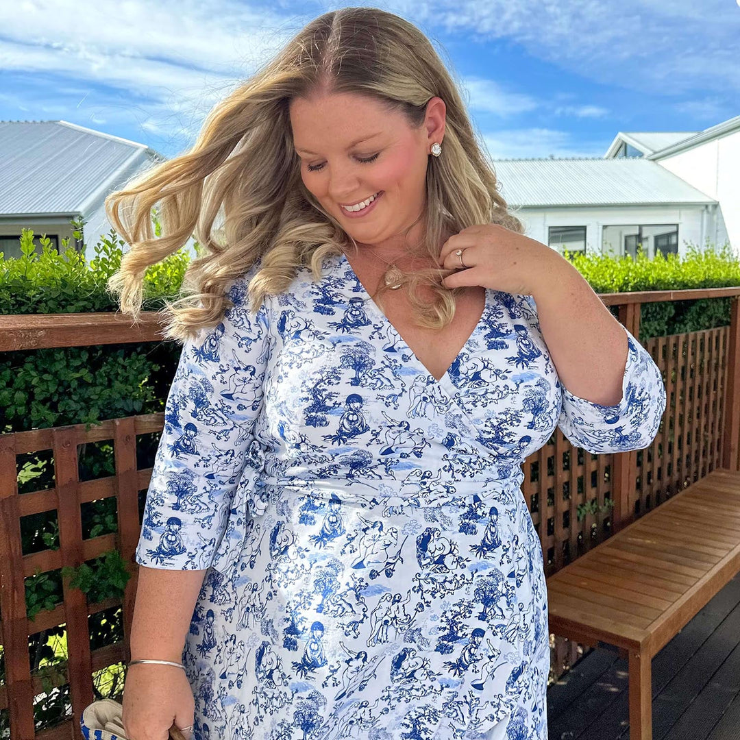 Mini Wrap Dress - Passion au Jardin - L'Amour Rose