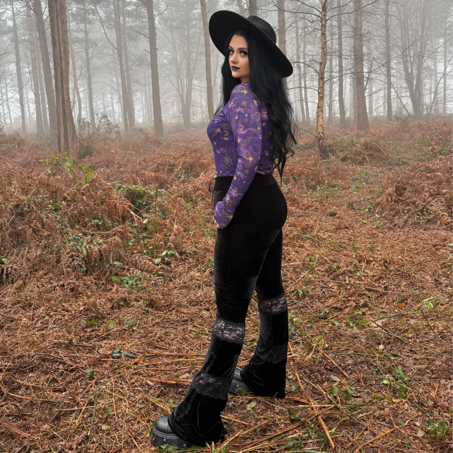 Celestial Mesh Top - Purple / Gold