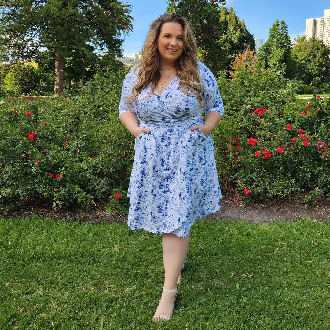 T-Shirt Tiered Dress - Passion au Jardin - L'Amour Bleu
