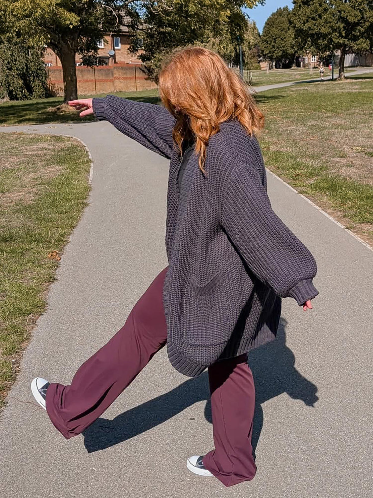 Chunky Knit Cotton Cardigan - Charcoal