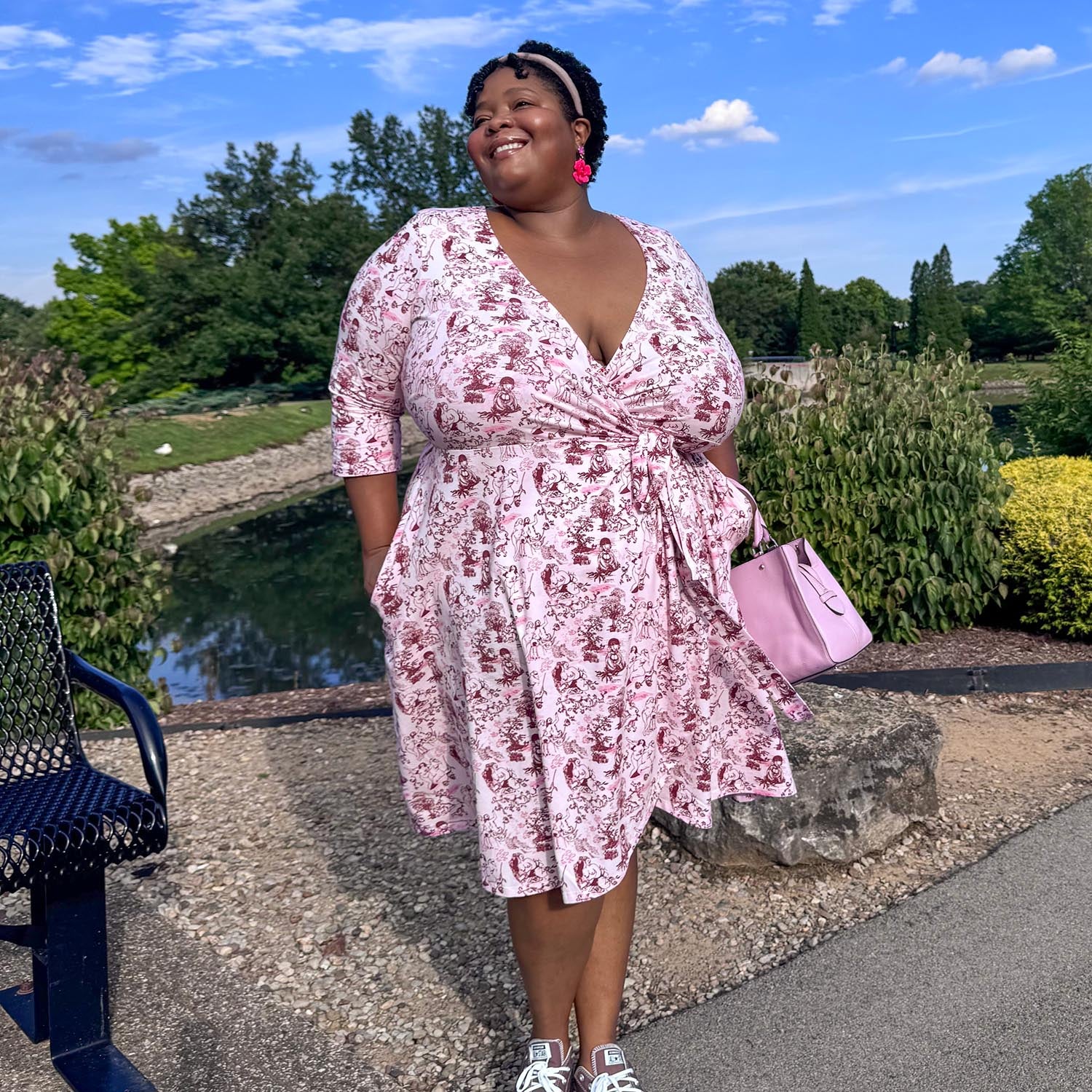 Wrap Dress - Passion au Jardin - L'Amour Rose