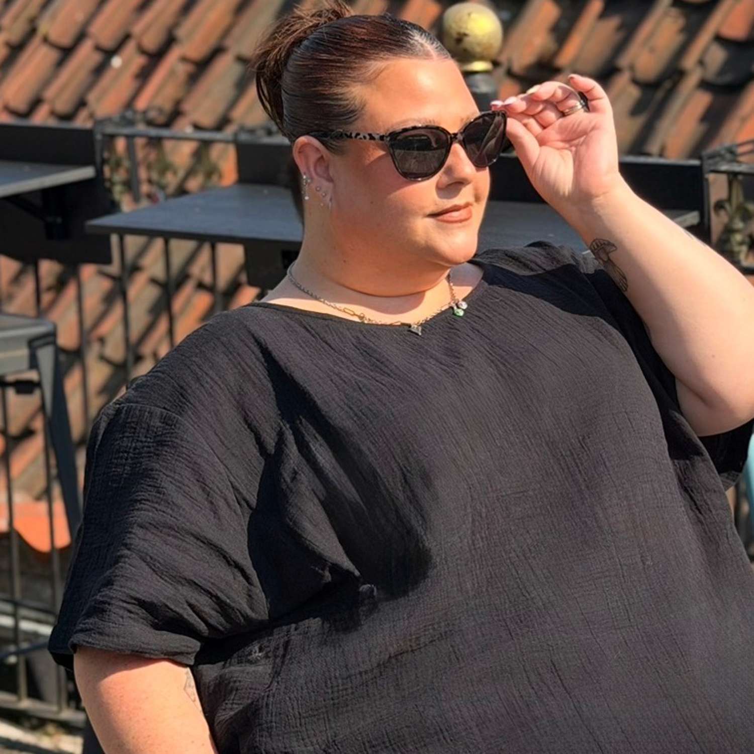 The Ida Cotton Gauze T-Shirt - Black