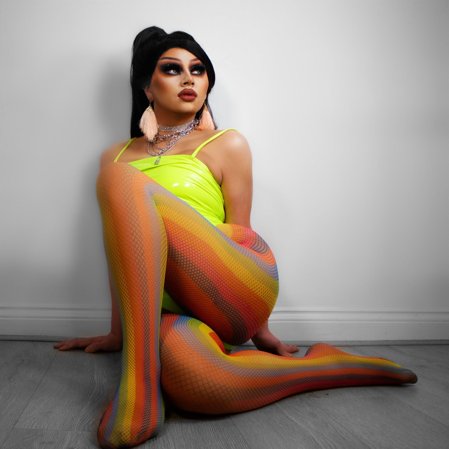 Core Tights - Fishnets - Rainbow