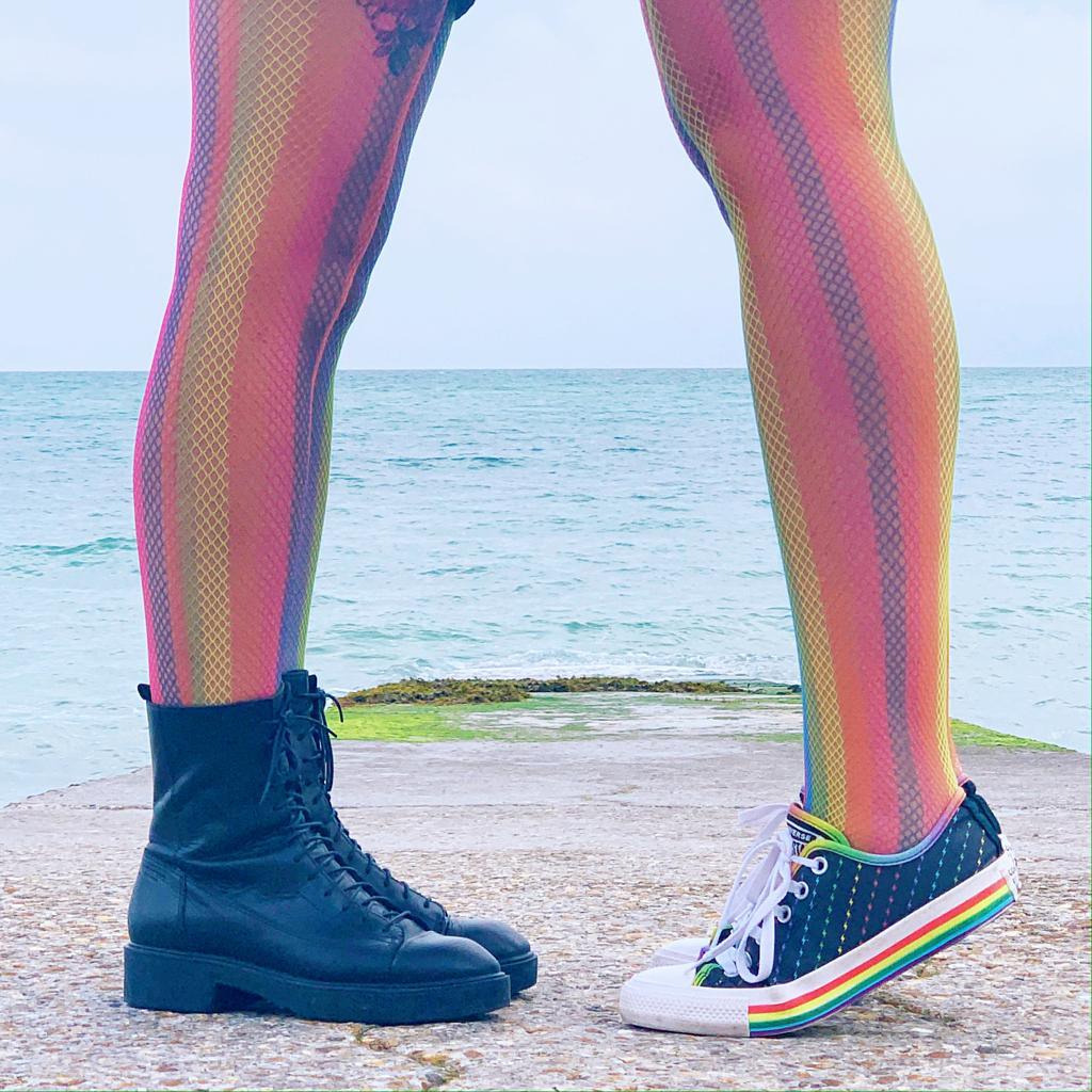 Core Tights - Fishnets - Rainbow