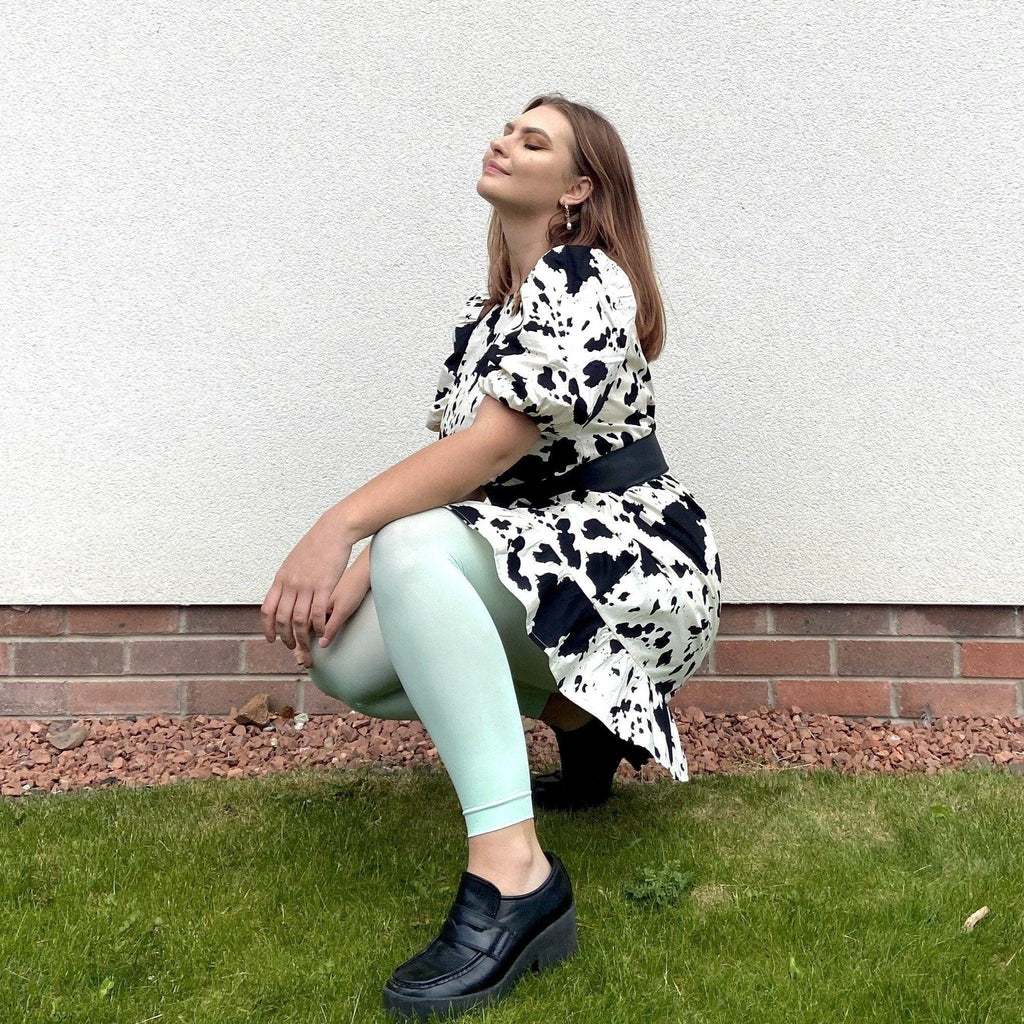 Tights - Opaque Footless Tights - Pistachio