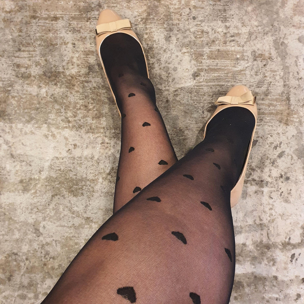 40 Denier Tights - Love Me - Black - Snag