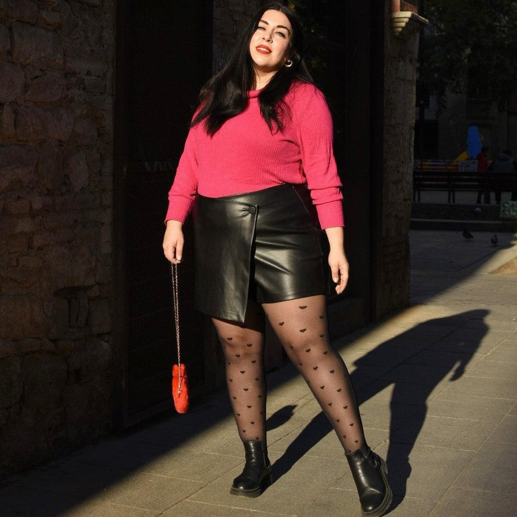 40 Denier Tights - Love Me - Black - Snag