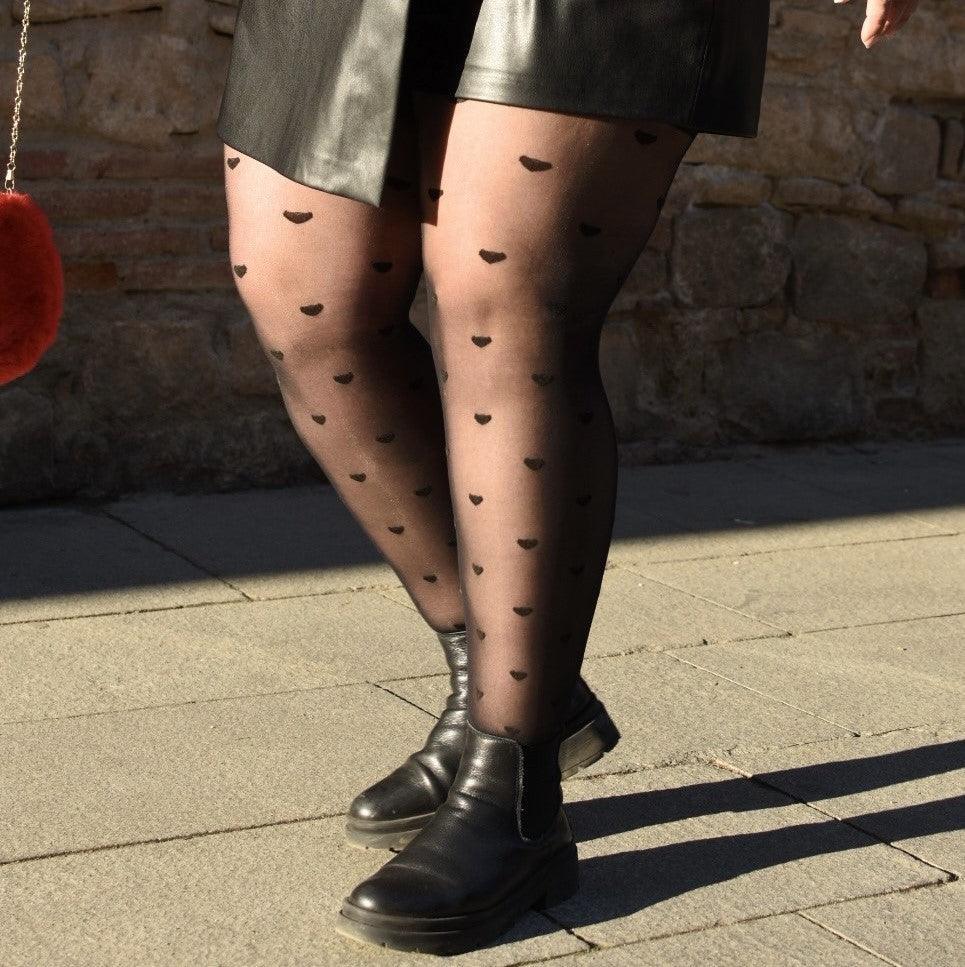 40 Denier Tights - Love Me - Black - Snag